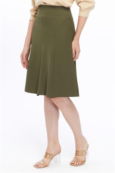 Apsen Kadın Haki Mevsimlik Parçalı kloş Midi Etek 1896-63