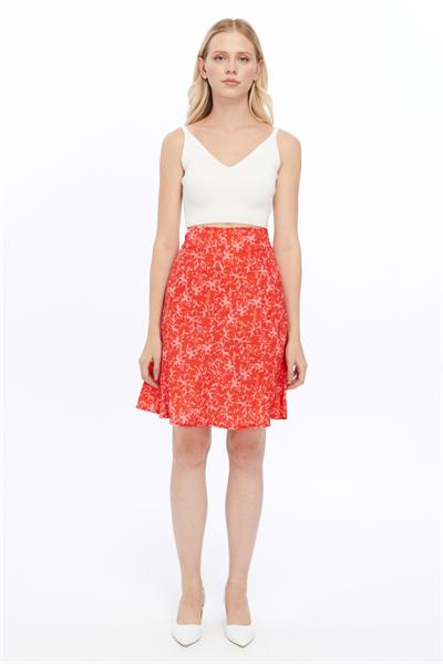 Kadın Mevsimlik Parçalı Kloş Midi Etek 2186/63