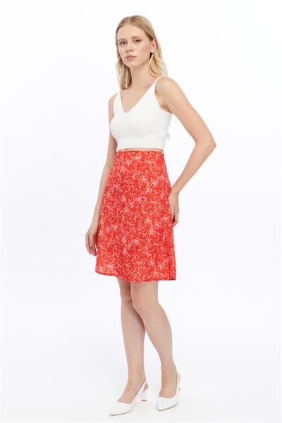 Kadın Mevsimlik Parçalı Kloş Midi Etek 2186/63