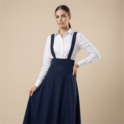 Apsen Kadın Lacivert Dokuma Salopet Etek 1952-106