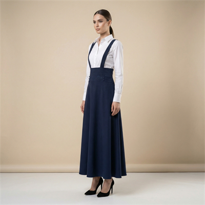 Apsen Kadın Lacivert Dokuma Salopet Etek 1952-106