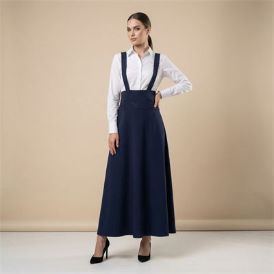 Apsen Kadın Lacivert Dokuma Salopet Etek 1952-106