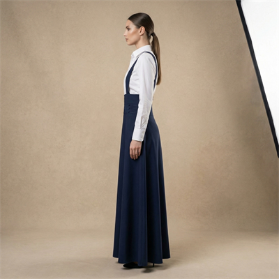 Apsen Kadın Lacivert Dokuma Salopet Etek 1952-106