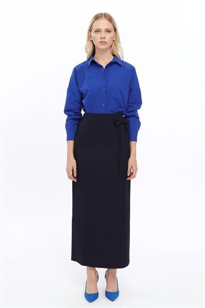 Apsen Kadın Lacivert Fiyonk Detaylı Kalem Etek 2093-95 