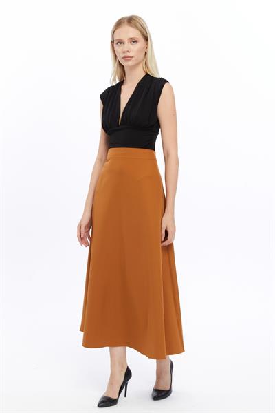 Apsen Kadın Mevsimlik Fermuarlı Uzun kloş Etek 2148-95