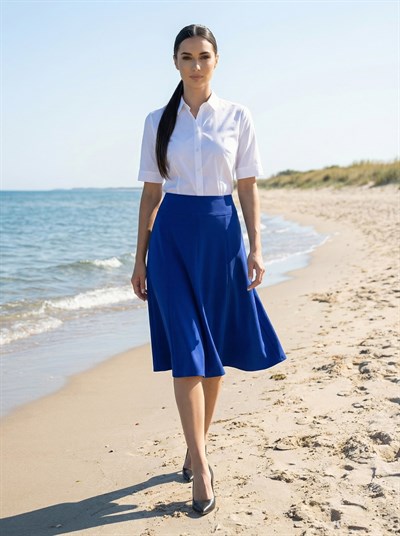 Apsen Kadın Saks Mevsimlik Parçalı Kloş Midi Etek 1896-63