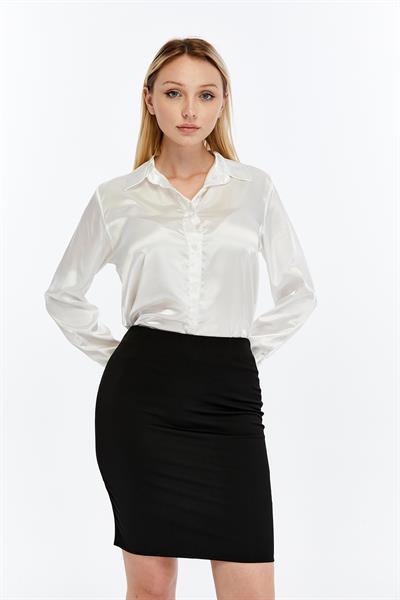 Apsen Kadın Mevsimlik  Yırtmaç Detaylı etek 1580-57