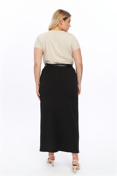 Kadın Mevsimlik Kapalı Yırtmaç Detaylı Kemerli Tesettür etek 1580/95