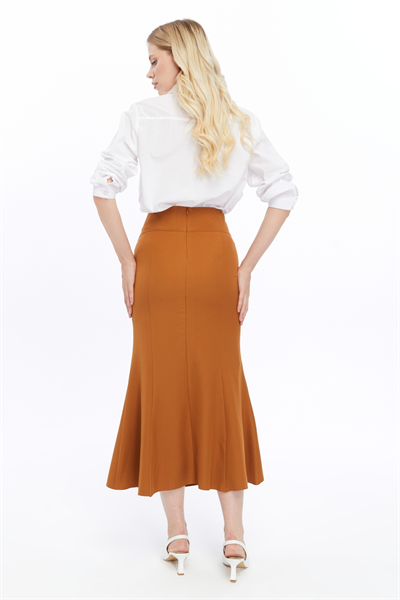 Kadın Mevsimlik Düğmeli Apolet Detaylı Balık Tesettür Etek 2161/95