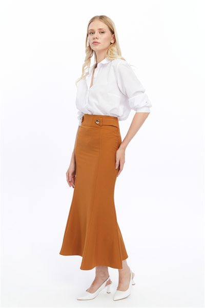 Kadın Mevsimlik Düğmeli Apolet Detaylı Balık Tesettür Etek 2161/95