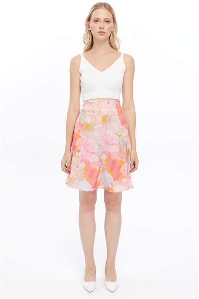 Kadın Mevsimlik Parçalı Kloş Midi Etek 2186/63