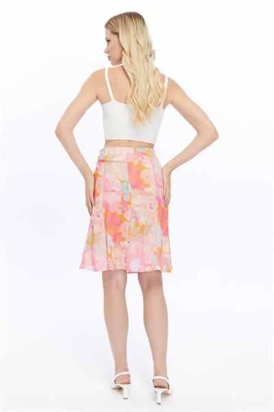 Kadın Mevsimlik Parçalı Kloş Midi Etek 2186/63