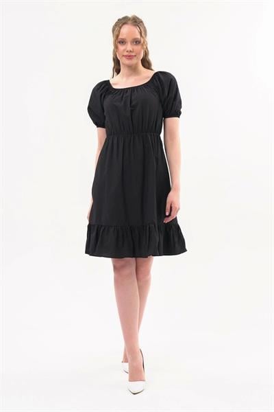 Kadın Beli Lastikli Tery Coton Elbise 4367/95