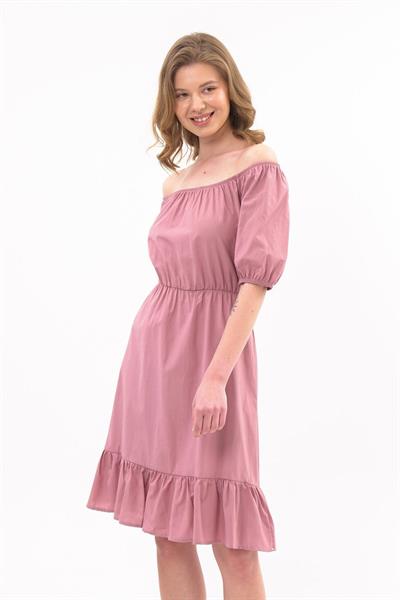 Kadın Beli Lastikli Tery Coton Elbise 4367/95