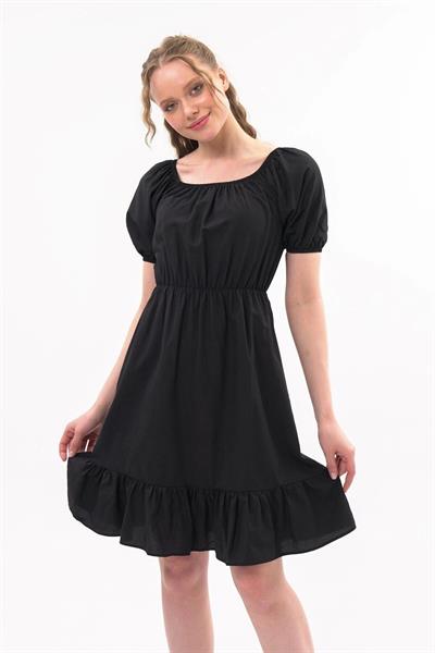 Kadın Beli Lastikli Tery Coton Elbise 4367/95