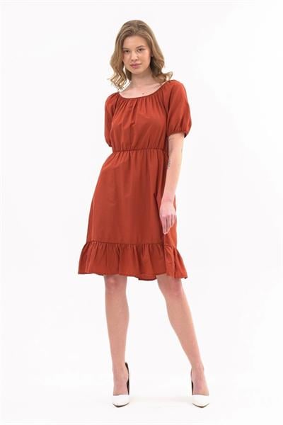 Kadın Beli Lastikli Tery Coton Elbise 4367/95