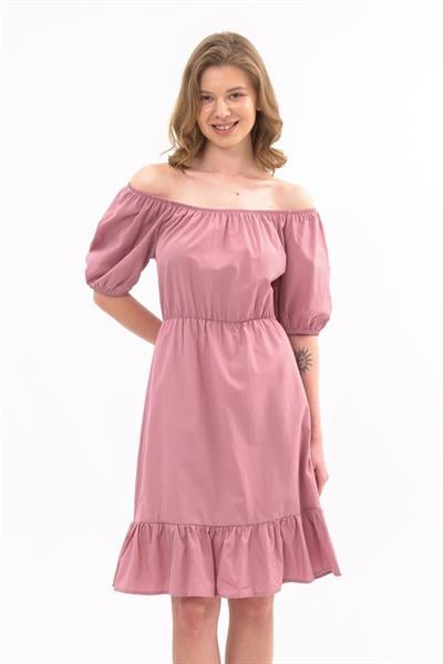 Kadın Beli Lastikli Tery Coton Elbise 4367/95