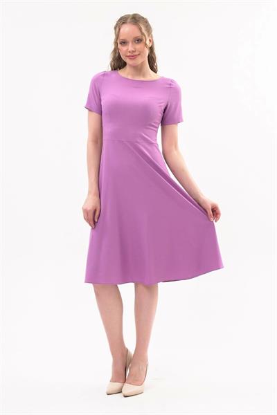 Kadın Bisiklet Yaka Midi Krep Elbise 4442/110