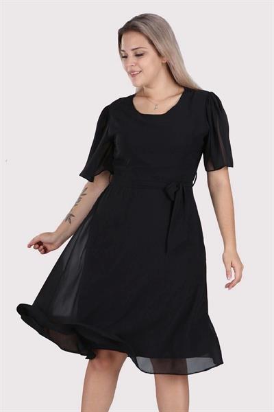 Apsen Kadın  Büyük Beden Melek Kol Boy Midi Şifon Elbise 4257-110