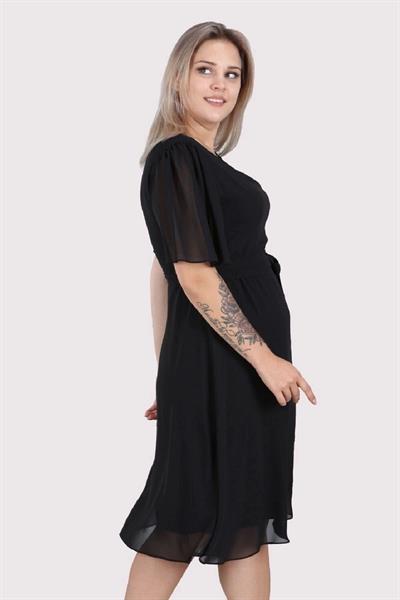 Apsen Kadın  Büyük Beden Melek Kol Boy Midi Şifon Elbise 4257-110