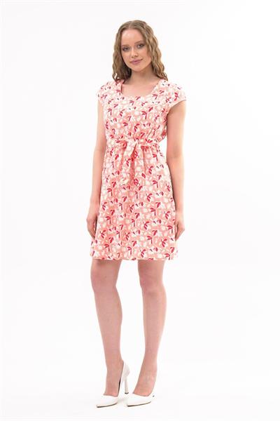 Kadın kare Yaka cep Detaylı Mini Elbise 4434/97