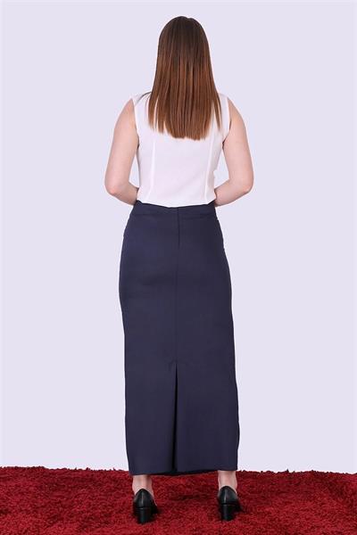 Apsen Kadın Lacivet Mevsimlik Düğme Detaylı Uzun Tesettür Kalem Etek 2104-95 