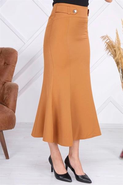 Apsen Kadın  Taba Mevsimlik Düğmeli Apolet Detaylı Balık Etek 2161-95