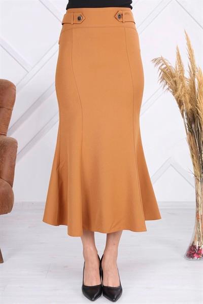 Apsen Kadın  Taba Mevsimlik Düğmeli Apolet Detaylı Balık Etek 2161-95