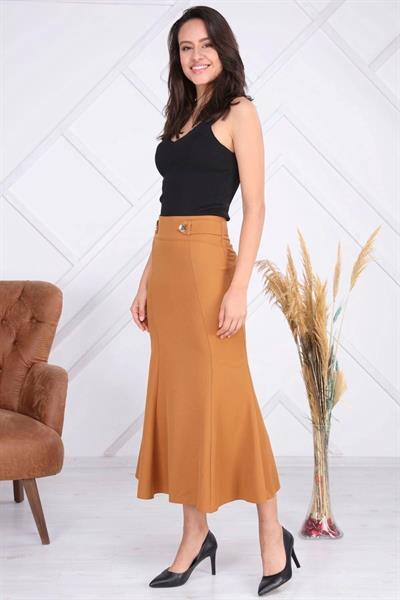 Apsen Kadın  Taba Mevsimlik Düğmeli Apolet Detaylı Balık Etek 2161-95