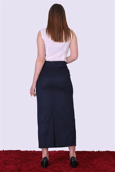 Apsen Kadın Lacivet Mevsimlik Fiyonk Detaylı Uzun Kalem Etek 2108-95