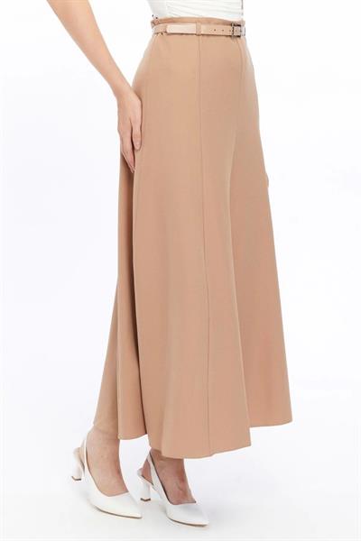 Apsen Kadın Cmel Mevsimlik Kemer Detaylı Parçalı Kloş Uzun Etek 1003-95