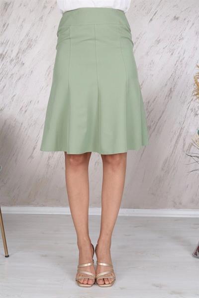 Apsen Kadın Mint Mevsimlik Parçalı kloş Midi Etek 1896-63