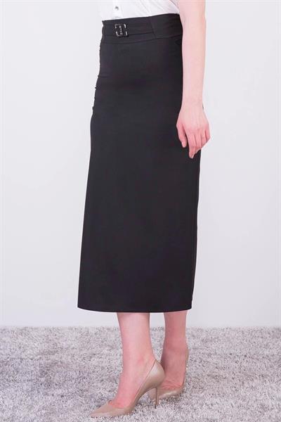 Apsen Kadın Siyah Mevsimlik Poliviskon Toka Detaylı Uzun Kalem Etek 2092-95