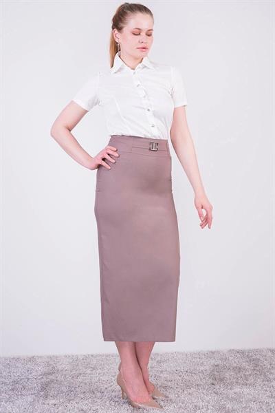 Apsen Kadın Vizon Mevsimlik Poliviskon Toka Detaylı Uzun Kalem Etek 2092-95