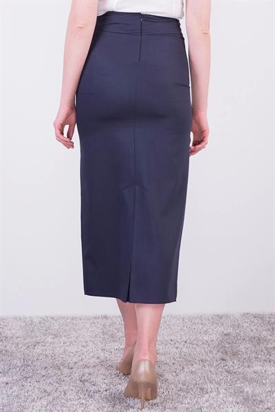 Apsen Kadın Lacivert Mevsimlik Poliviskon Toka Detaylı Uzun Kalem Etek 2092-95