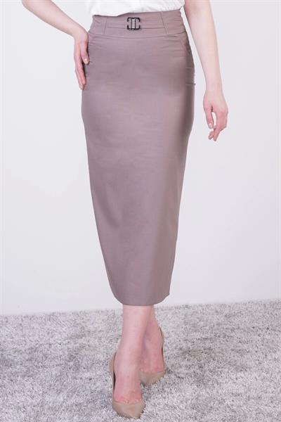 Apsen Kadın Vizon Mevsimlik Poliviskon Toka Detaylı Uzun Kalem Etek 2092-95