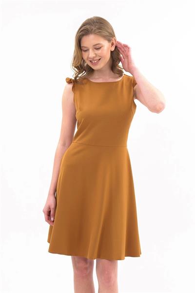 Apsen Kadın Renk Taba Omuz Detaylı  Midi Boy Elbise 4321-95 