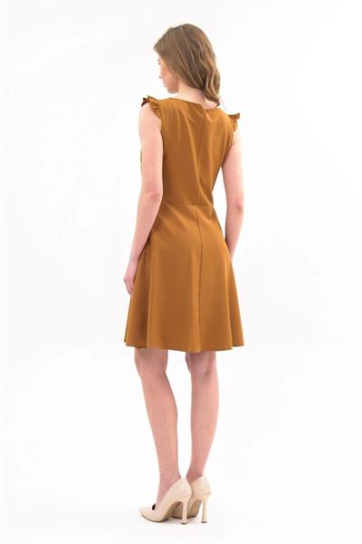 Apsen Kadın Renk Taba Omuz Detaylı  Midi Boy Elbise 4321-95 