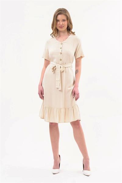 Kadın Önden Düğme detaylı Yazlık midi Elbise 4437/105