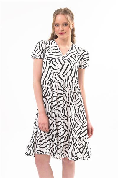 Kadın V Yaka Büzgülü Midi Elbise 4440/100