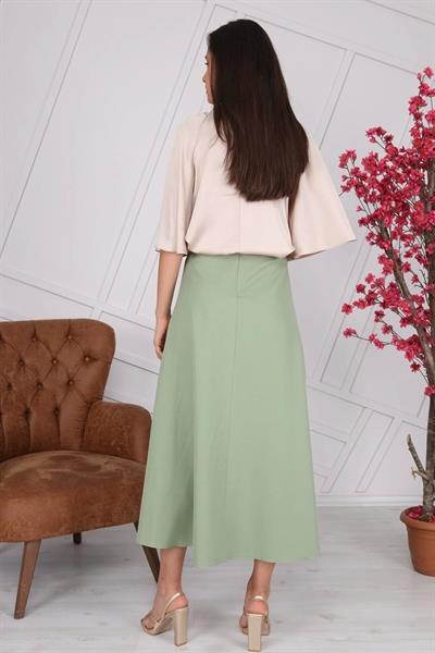 Apsen Kadın Mevsimlik Fermuarlı Uzun kloş Etek 2148-95