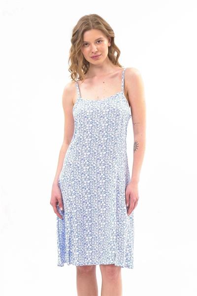 Kadın Yırtmaç Detaylı Desenli yazlık Kısa Elbise 4428/100