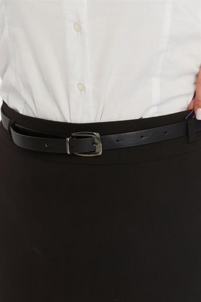 Apsen Kadın  Kemerli Siyah Büyük Beden Dokuma Kumaş Etek 1580-100