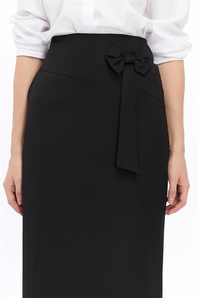 Apsen Kadın Siyah fiyonk Detaylı Uzun Kalem Etek 2093-95 