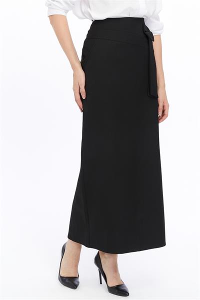 Apsen Kadın Siyah fiyonk Detaylı Uzun Kalem Etek 2093-95 
