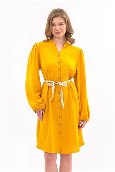 Apsen kadın Hardal Yeni Sezon Önden Düğmeli Tunik 4077-100 