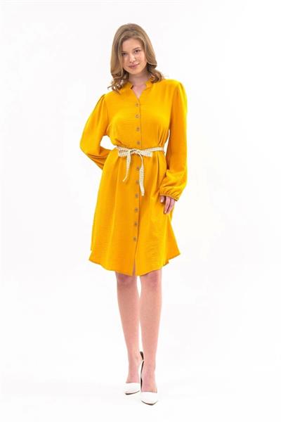 Apsen kadın Hardal Yeni Sezon Önden Düğmeli Tunik 4077-100 