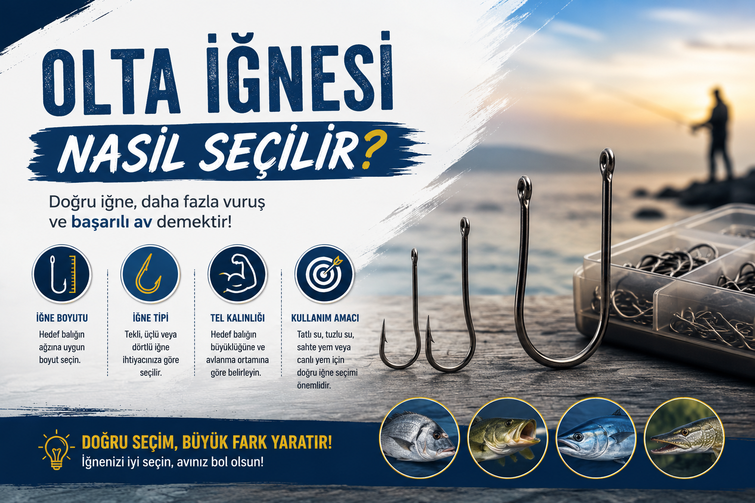 Olta İğnesi Nasıl Seçilir? Numara Tablosu ve İğne Tipleri