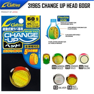 Cultiva 31965 Change Up Head 60gr Melek Gözü Tai Rubber & Slow Jig Yemler