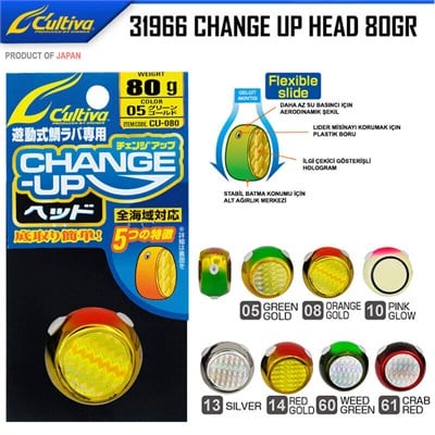 Cultiva 31966 Change Up Head 80gr Melek Gözü Tai Rubber & Slow Jig Yemler